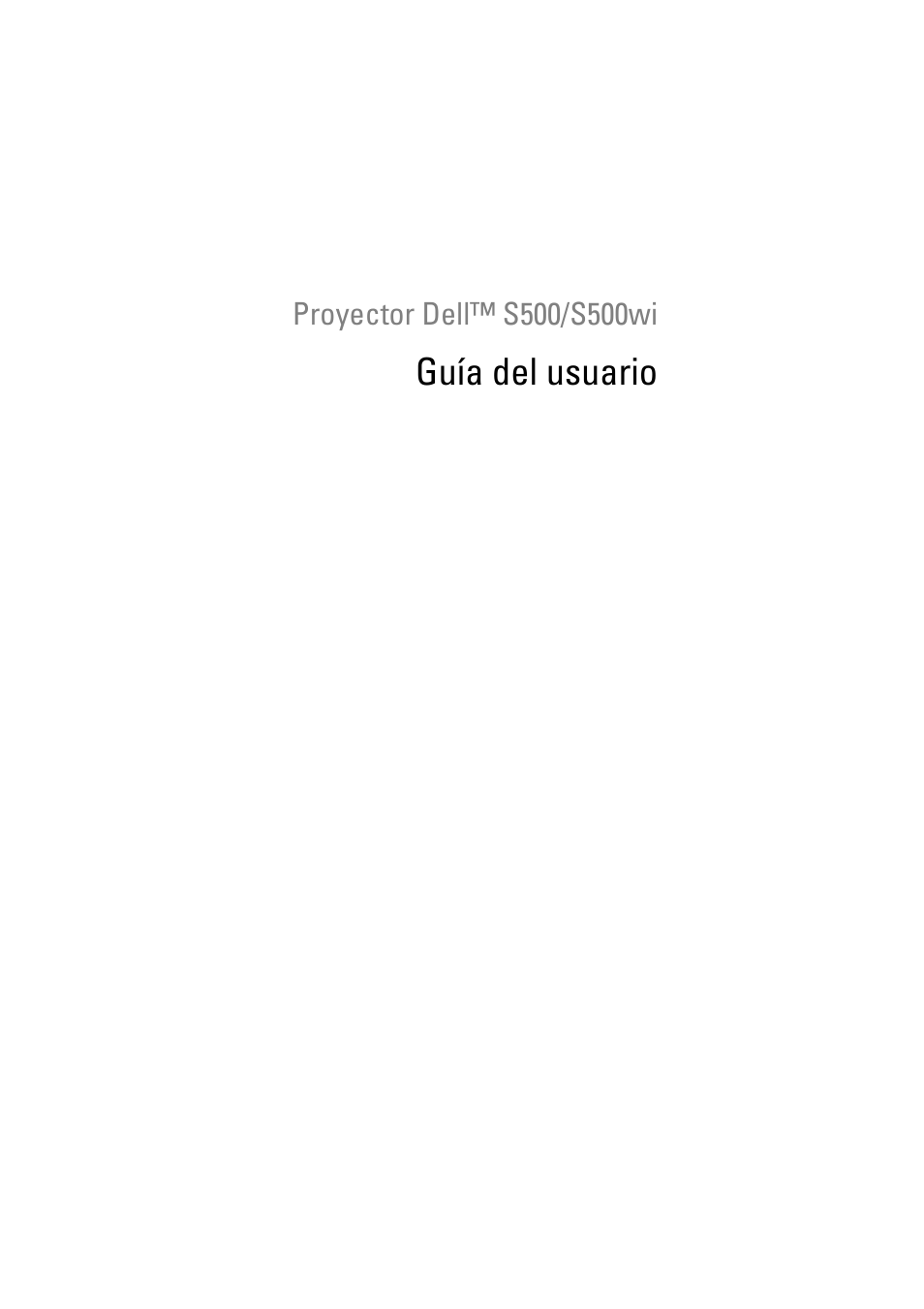 Dell S500wi Projector Manual del usuario | Páginas: 134