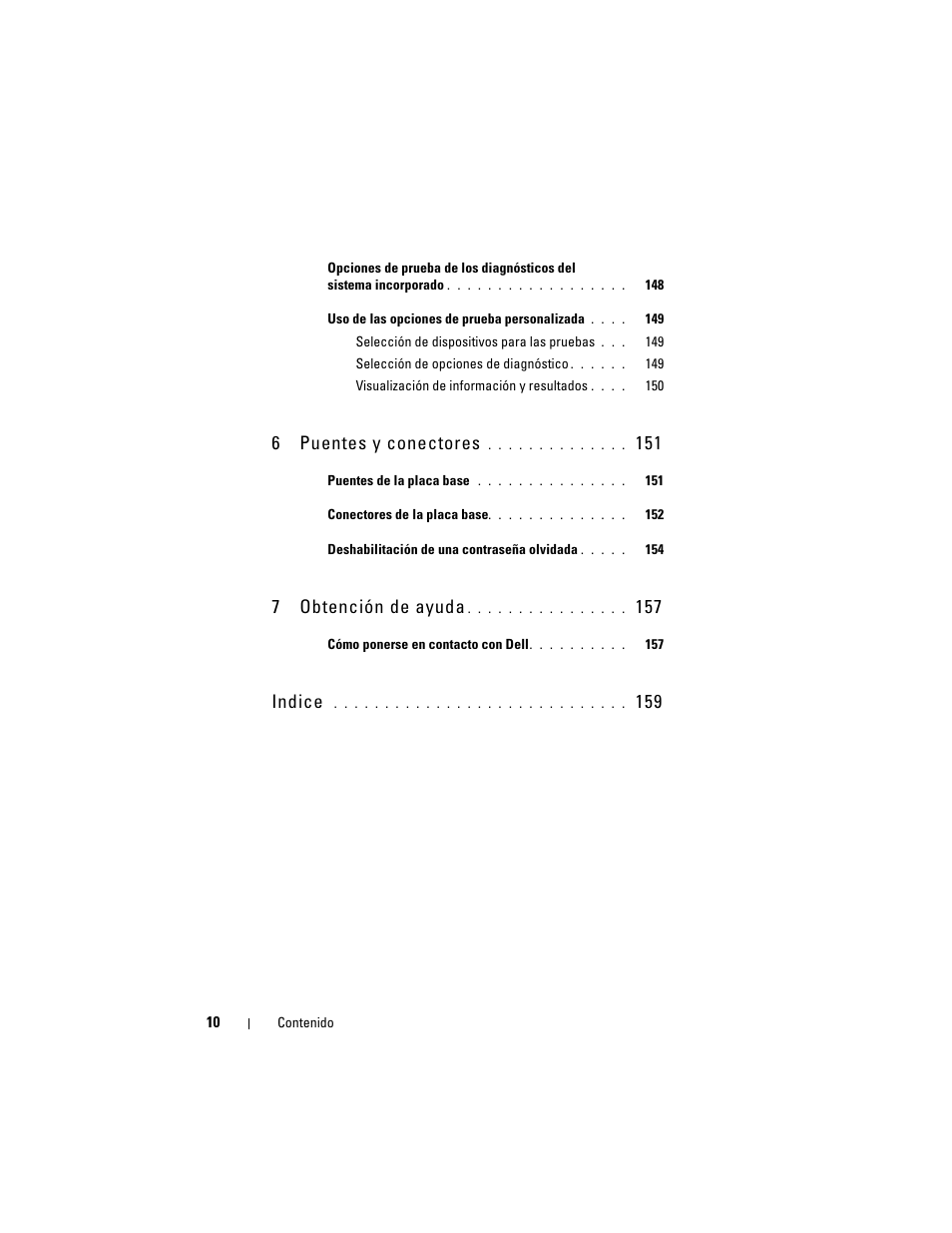 6puentes y conectores, 7obtención de ayuda, Indice | Dell DR4000 Manual del usuario | Página 10 / 164