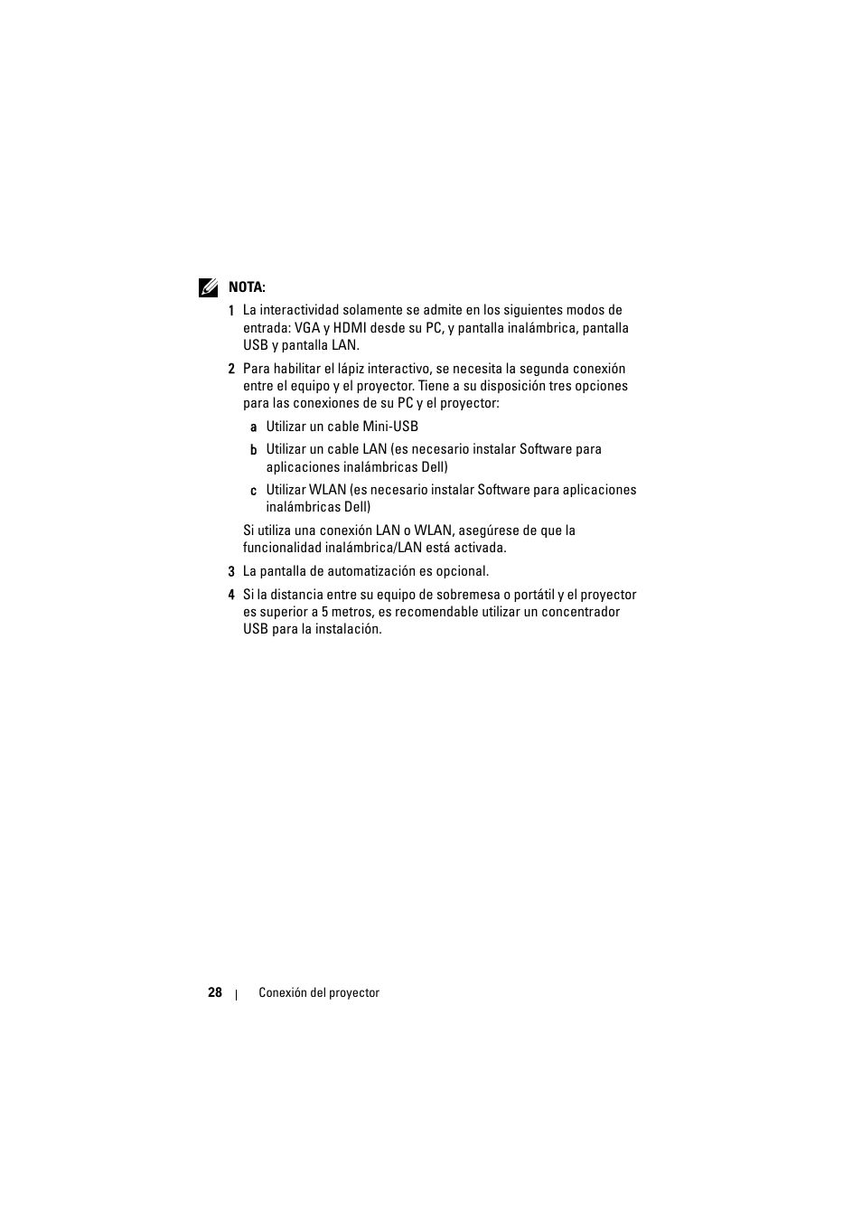 Dell S500 Projector Manual del usuario | Página 28 / 134