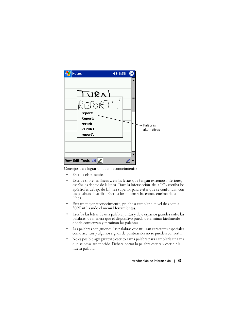 Dell AXIM X30 Manual del usuario | Página 47 / 148
