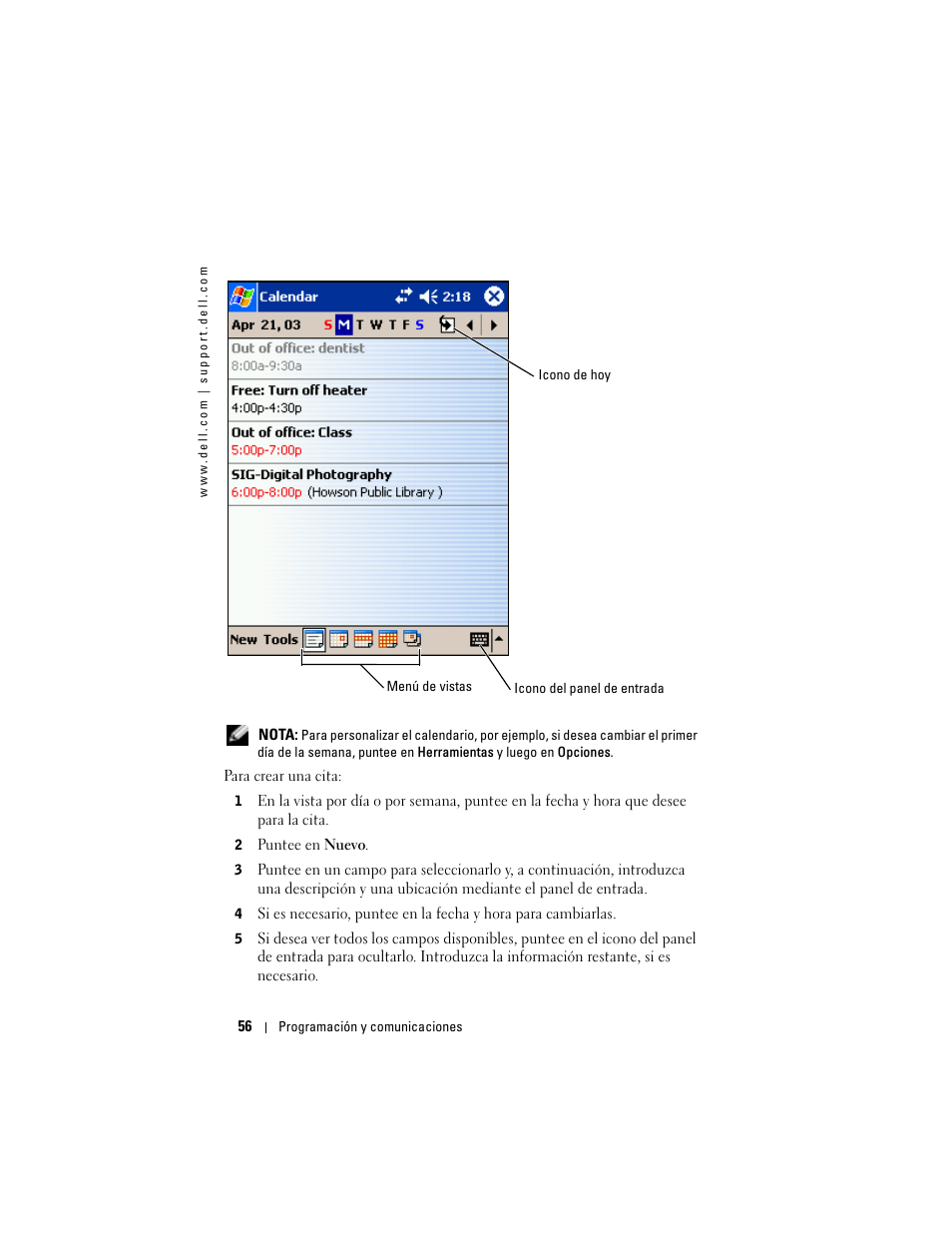 Dell AXIM X30 Manual del usuario | Página 56 / 148