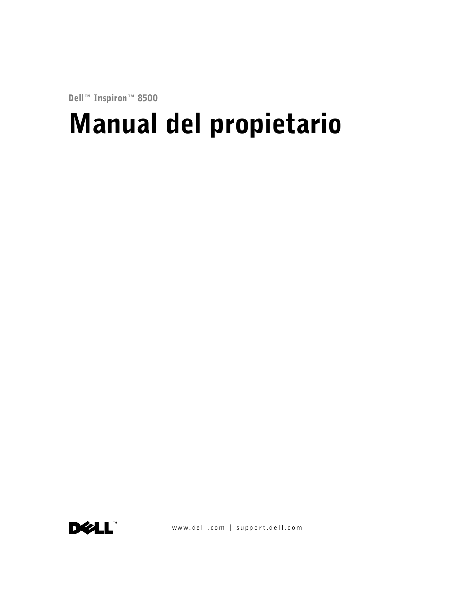 Dell Inspiron 8500 Manual del usuario | Páginas: 190