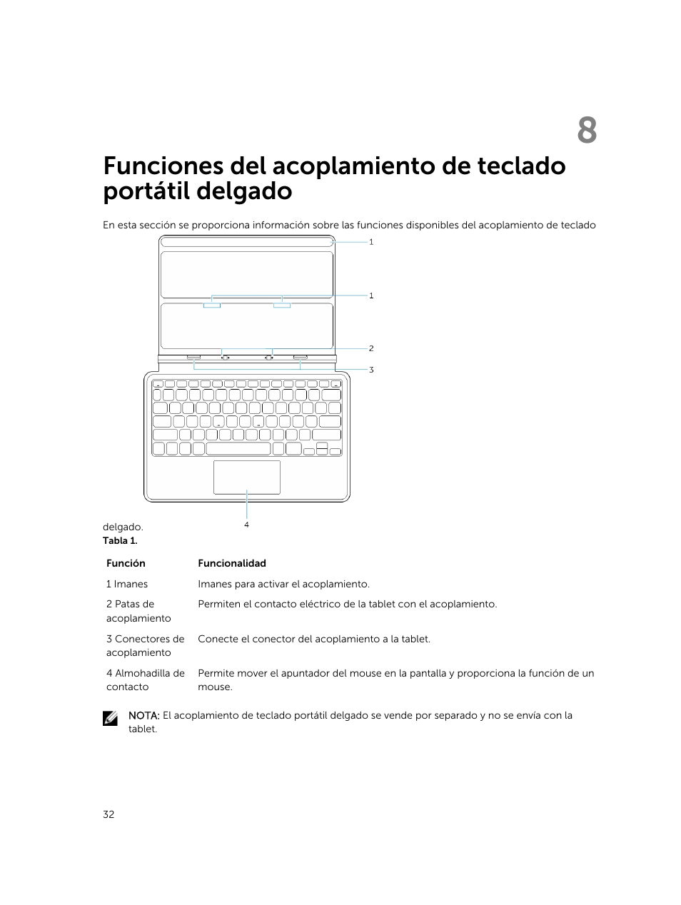 Dell Venue 11 Pro (7140, Late 2014) Manual del usuario | Página 32 / 58