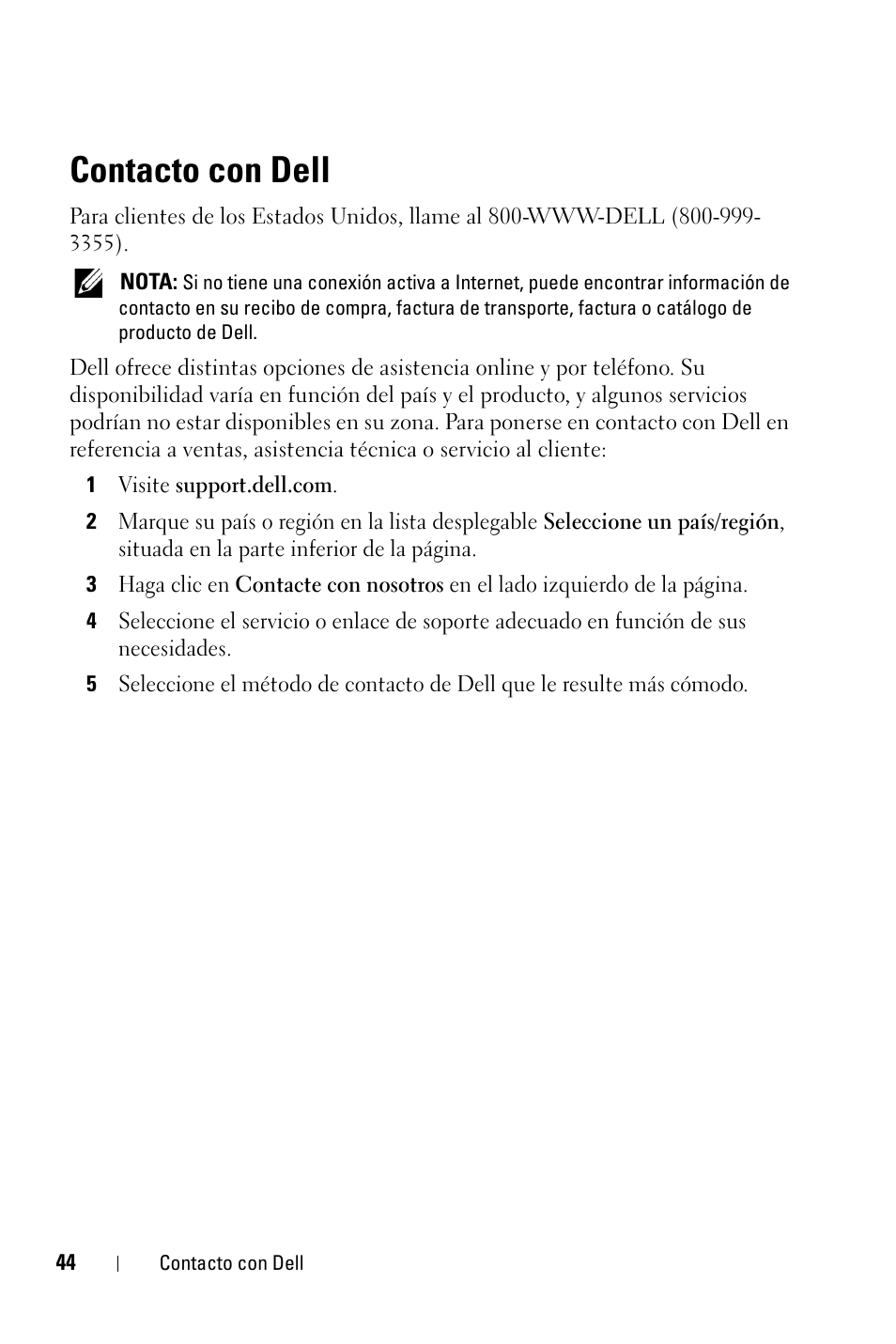 Contacto con dell | Dell 2400MP Projector Manual del usuario | Página 44 / 50