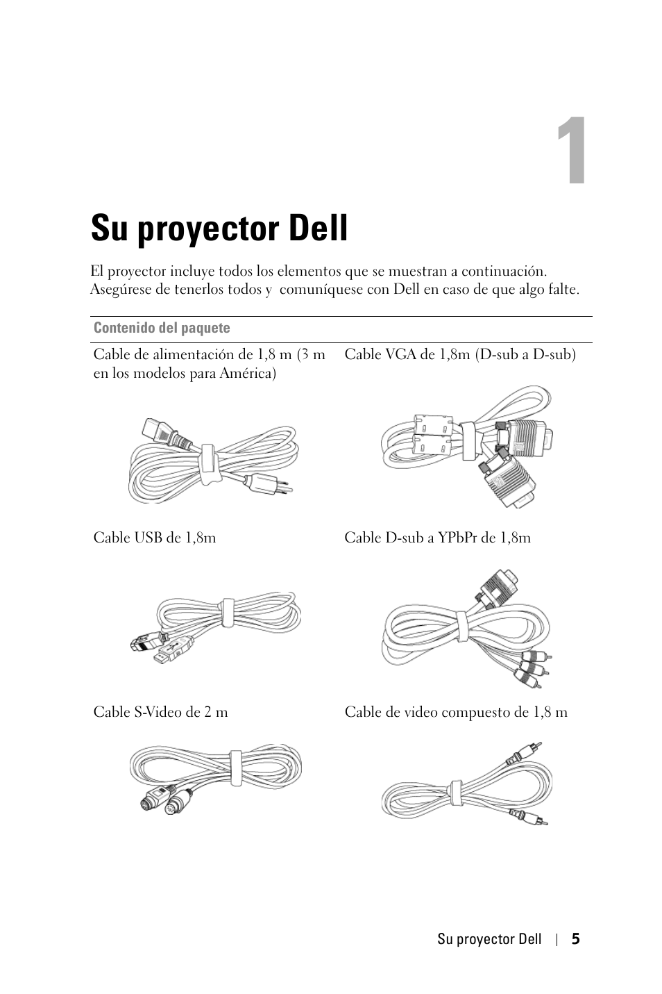 Su proyector dell | Dell 2400MP Projector Manual del usuario | Página 5 / 50