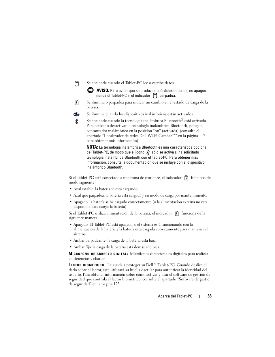 Dell Latitude XT (Late 2007) Manual del usuario | Página 33 / 264