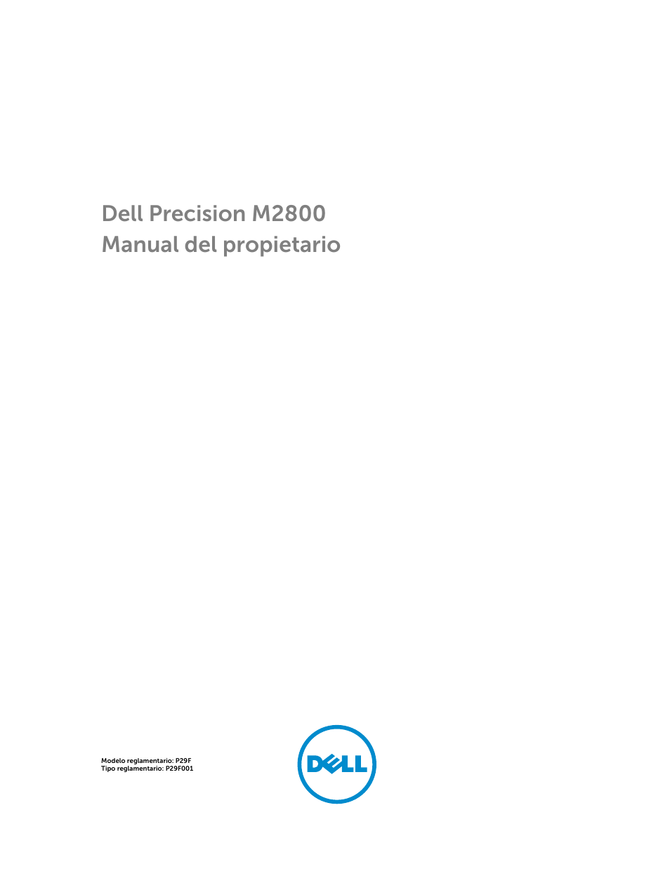 Dell Precision M2800 (Early 2014) Manual del usuario | Páginas: 81