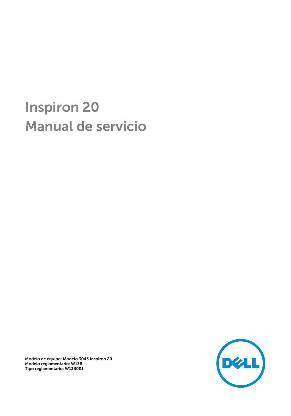 Dell Inspiron 20 (3043, Mid 2014) Manual del usuario | Páginas: 83