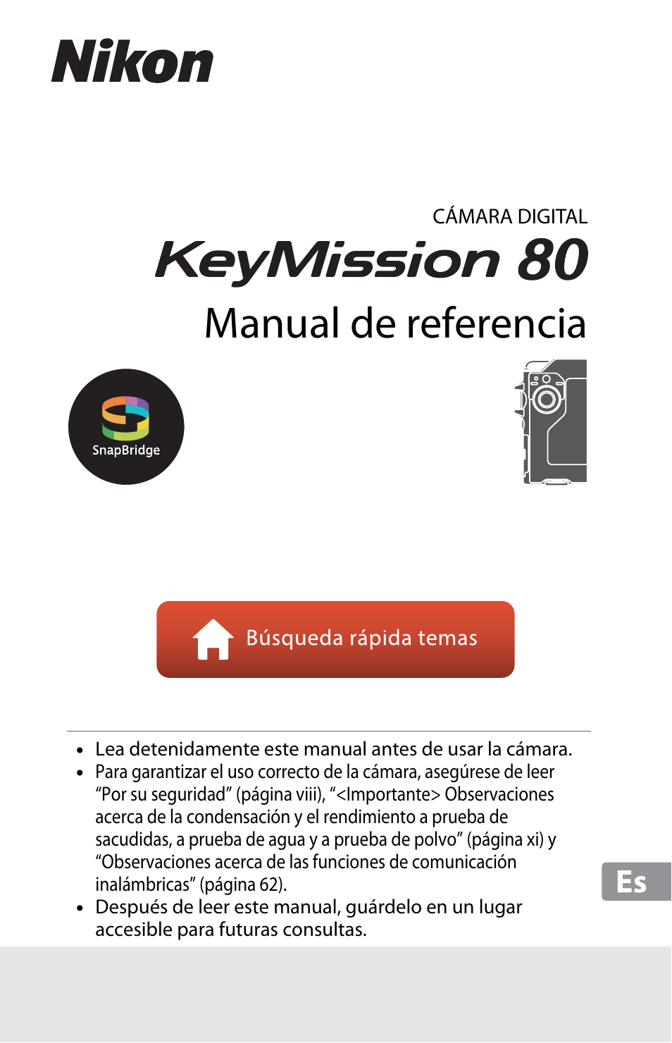 Nikon KeyMission 80 Manual del usuario | Páginas: 104