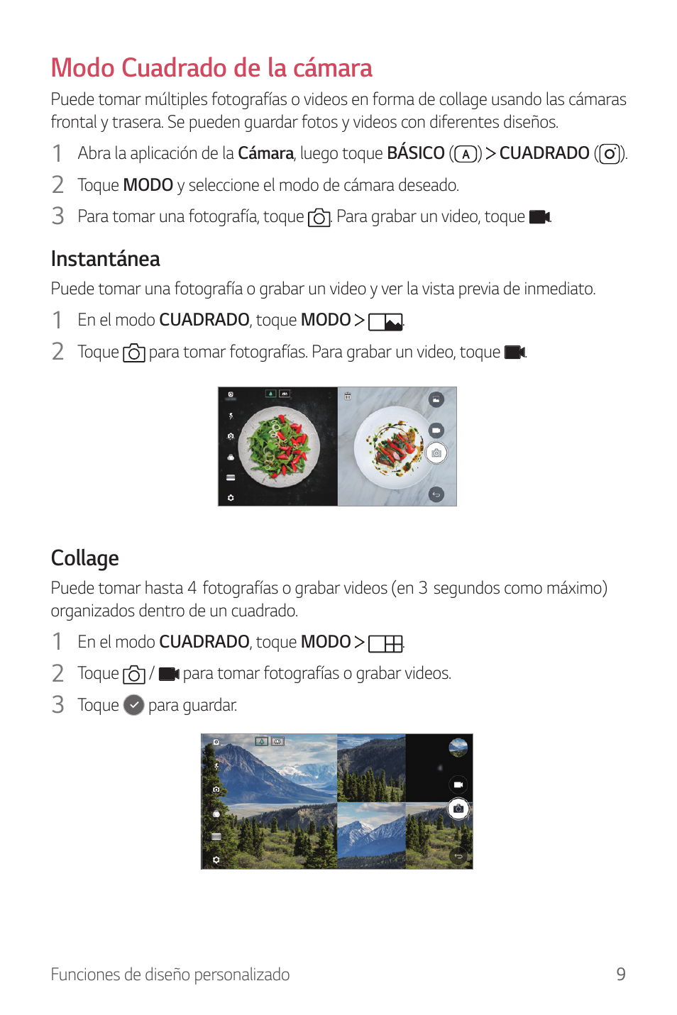 Modo cuadrado de la cámara | LG G6 H872 Manual del usuario | Página 10 / 185