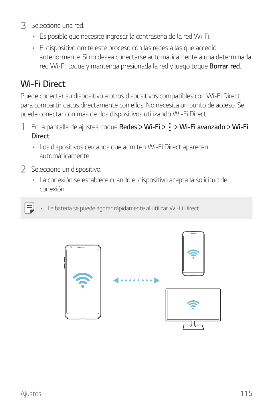 Wi-fi direct | LG G6 H872 Manual del usuario | Página 116 / 185