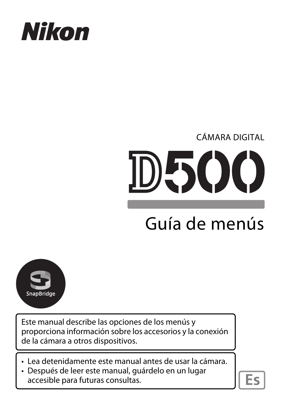 Nikon D500 Manual del usuario | Páginas: 207