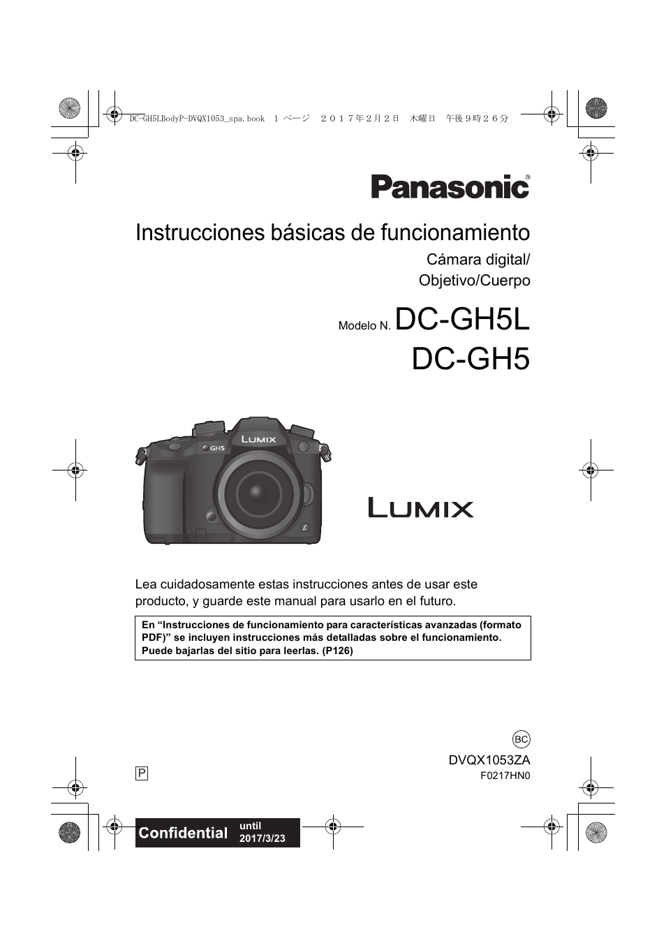 Panasonic Lumix GH5 Manual del usuario | Páginas: 128