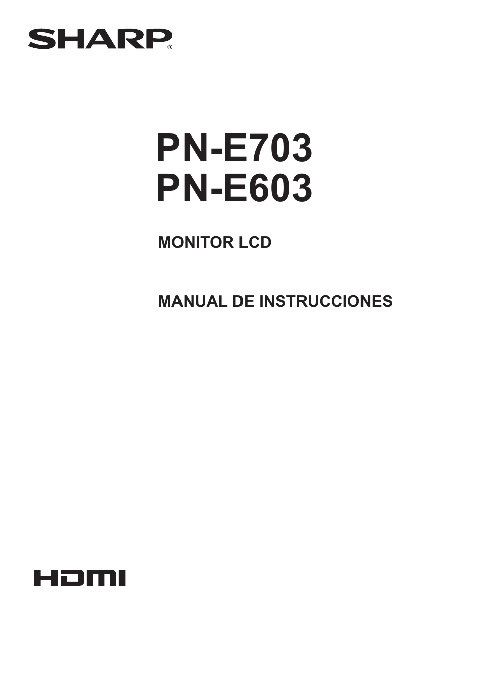Sharp PN-E703 Manual del usuario | Páginas: 63